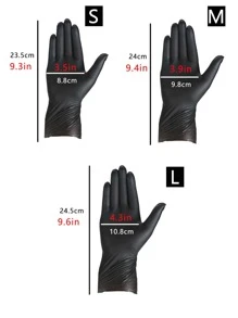 100入組/套橡膠家用手套現代黑色洗碗手套