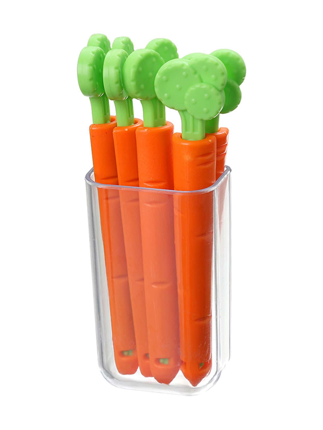 5pcs/set Plastic Sealing Clip, Creative Carrot Shaped Sealing Clip For Home - Red - View 1