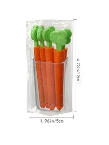 5pcs/set Plastic Sealing Clip, Creative Carrot Shaped Sealing Clip For Home - Red - View 2