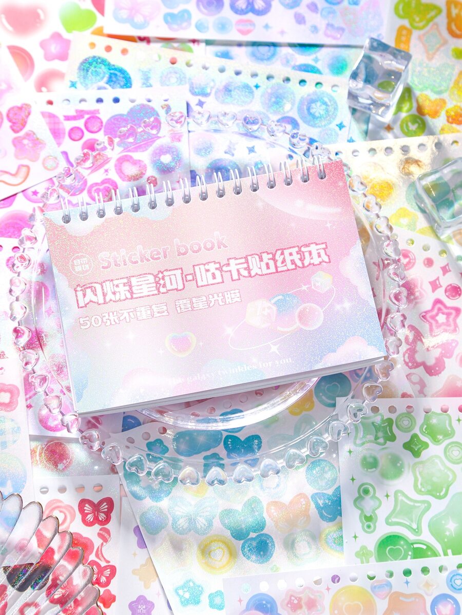50張/包混合圖案什錦貼紙簡單多用途貼紙用於DIY工藝裝飾 - 彩色 - 查看 1