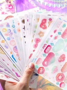 50張/包混合圖案什錦貼紙簡單多用途貼紙用於DIY工藝裝飾 - 彩色 - 查看 4