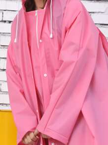 1pc EVA Raincoat, Minimalist Pink Raincoat For Outdoor - Pink - View 4