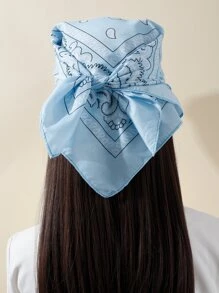 Paisley Print Bandana - Blue - View 1