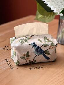 1pc Polyester Tissue Storage Box, Creative Flower & Bird Embroidered Tissue Box Cover Holder For Home, Home Stuff, Table, Home Decorations, Home Organization And Storage, Room Decor, Room Decor Bedroom, Kitchen Accessories, Kitchen Tools, Organizer Kitchen, Travel, Holiday,Tissue Box Holder,Napkin Holder,Festival Family Gathering,Kitchen Dining Table Decor For Home Kitchen Bedroom Living Room Dining Room, Home Decoration Accessories, Decorative Box,Women Wedding Gift,Summer Travel Holiday Festival Must-Have