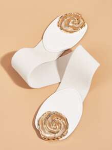 Thắt lưng đàn hồi khóa đối xứng - trắng - Xem 3