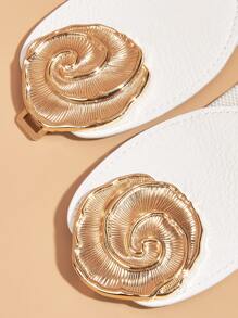 Thắt lưng đàn hồi khóa đối xứng - trắng - Xem 4