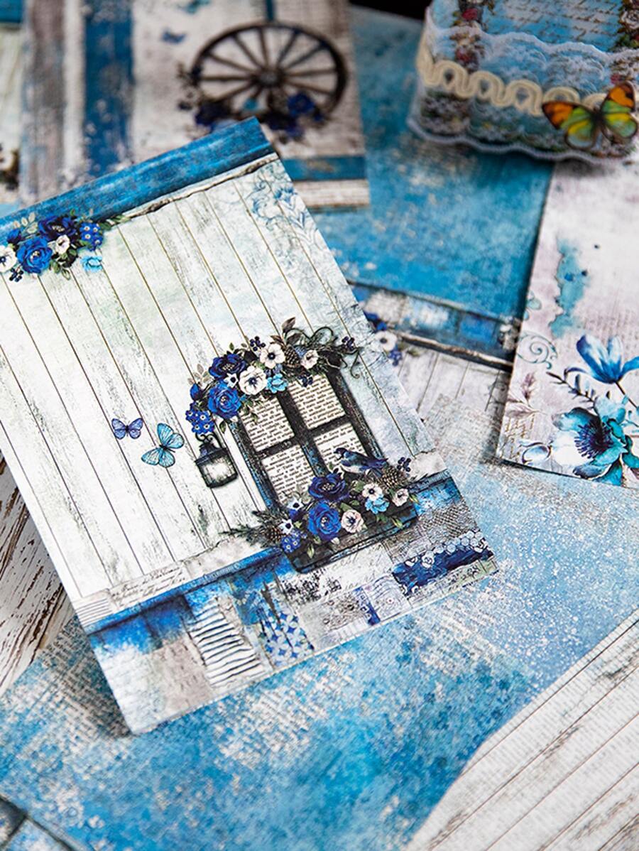 YANJI Bộ 50 Hoa Văn Hỗn Hợp Chất Liệu Giấy Vintage Giấy Thủ Công Trang Trí Đa Năng Cho Thủ Công DIY, Trang Trí - Nhiều màu - Xem 1