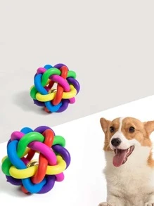 1pc Mixed Color Ball Design Pet Chew Toy For Cat And Dog For Play - Blue - View 1