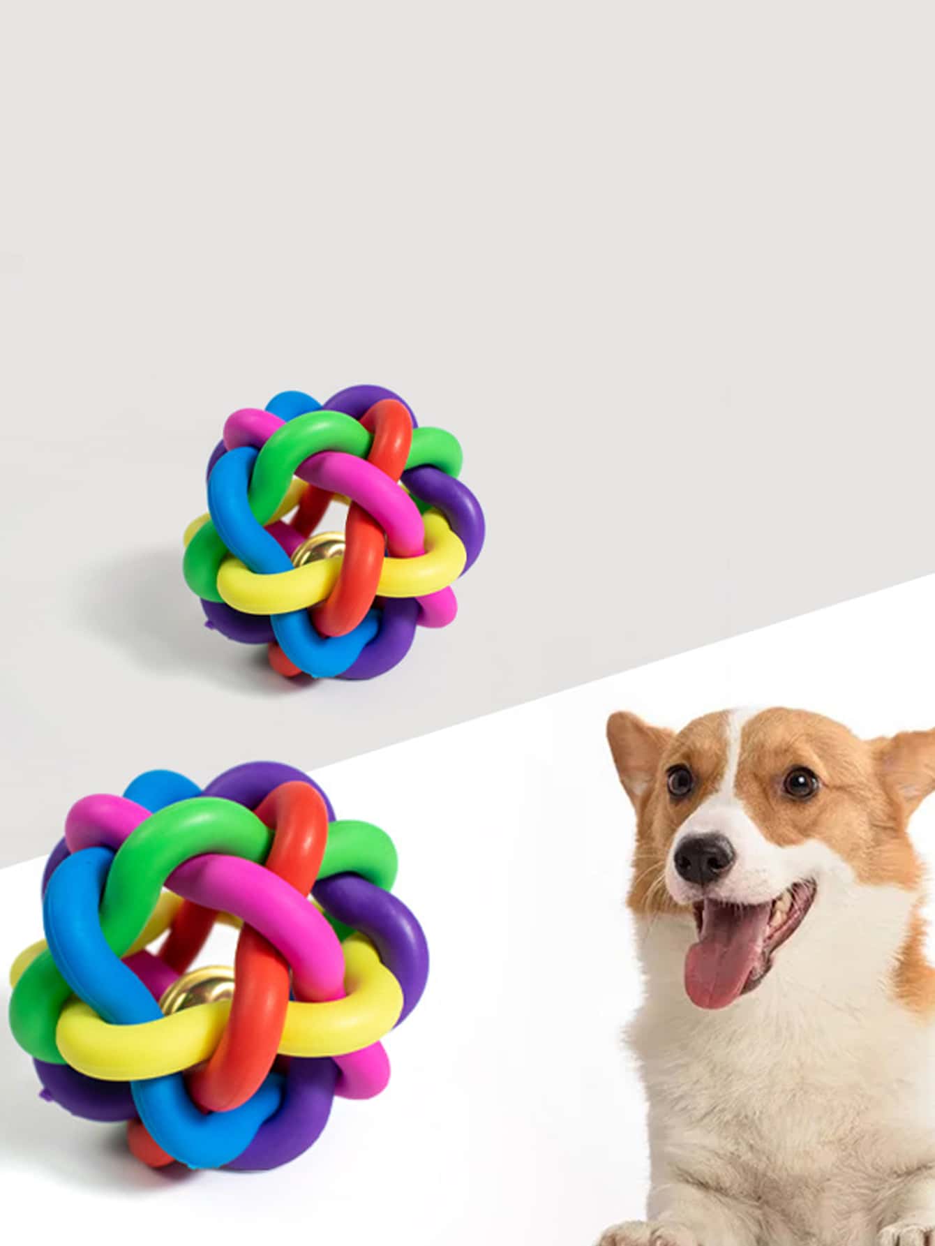 1pc Mixed Color Ball Design Pet Chew Toy For Cat And Dog For Play - Blue - View 1