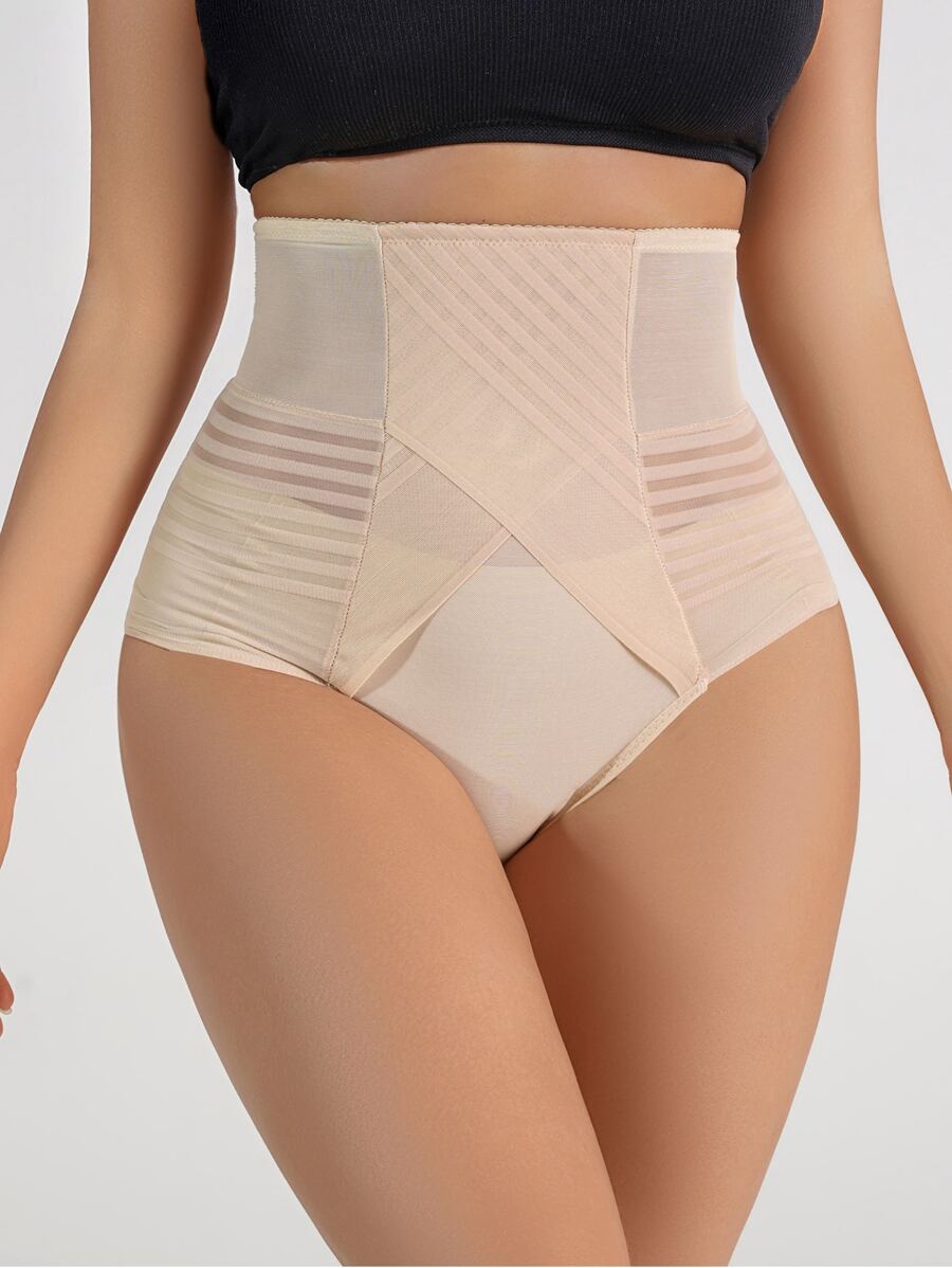High Waisted Shapewear Panty - Apricot - View 1