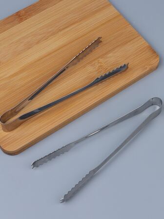 5入組加厚不銹鋼萬用冰鉗，附防滑設計，適用於冰塊、水果、餐巾、燒烤、糖等多種食材夾取