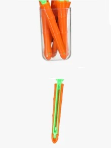 1set PP Food Sealing Clip, Cute Carrot Design Sealing Clip For Food For Kitchen - Hot Pink - View 3
