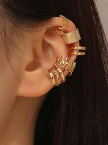 5pcs/set Hollow Out Ear Cuff - Yellow Gold - View 1
