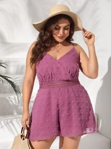 SHEIN Unity Jumpsuits Plus Size Trọn gói màu trơn Giải trí - Bụi hồng - Xem 1