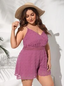 SHEIN Unity Jumpsuits Plus Size Trọn gói màu trơn Giải trí - Bụi hồng - Xem 3