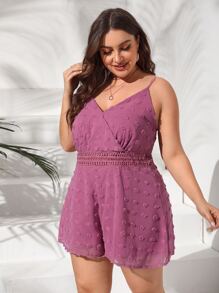 SHEIN Unity Jumpsuits Plus Size Trọn gói màu trơn Giải trí - Bụi hồng - Xem 6