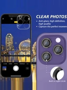 2 protectores de pantalla de vidrio templado y 3 protectores de lente compatibles con iPhone - Negro - Ver 5
