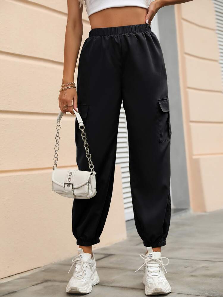 SHEIN Unity Pantaloni Cargo Tasca Laterale Con Patta