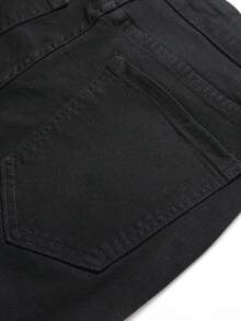 Manfinity Men Dragon Print Denim Shorts - Black - View 3