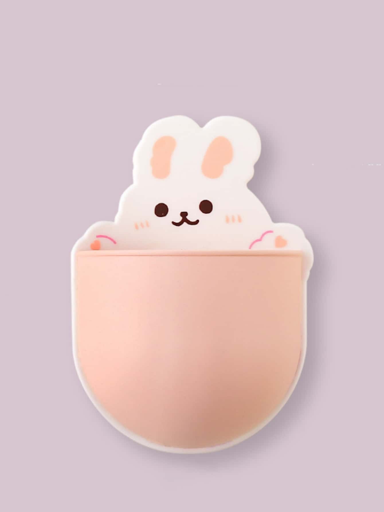 1pc Rabbit Pattern Wall Mounted Stationery Storage Box, Cute Multi
