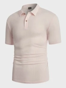 Manfinity NiteLyfe Men Solid Polo Shirt - Baby Pink - View 1