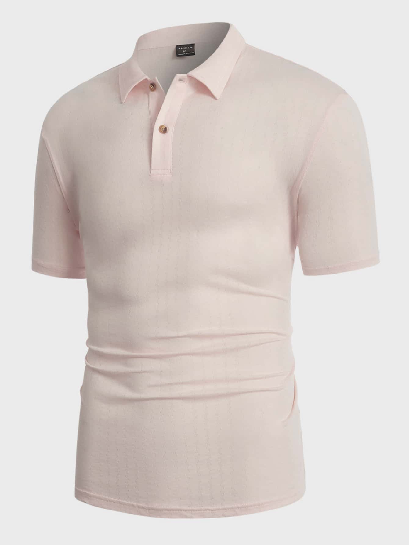 Manfinity NiteLyfe Men Solid Polo Shirt - Baby Pink - View 1