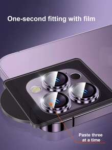 3 chiếc kính cường lực bảo vệ ống kính điện thoại tương thích với iPhone - Màu tím - Xem 7