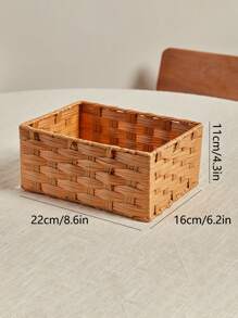 1 Gói Dệt Để Bàn Giỏ Đựng Đồ Kaki PC Hộ Gia Đình Chống Nước Sách Giỏ Đựng Đồ - Màu Khaki - Xem 2