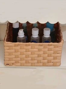 1 Gói Dệt Để Bàn Giỏ Đựng Đồ Kaki PC Hộ Gia Đình Chống Nước Sách Giỏ Đựng Đồ - Màu Khaki - Xem 3