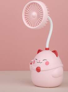 1 pieza Ventilador eléctrico con diseño de dibujos animados - Rosa - Ver 1