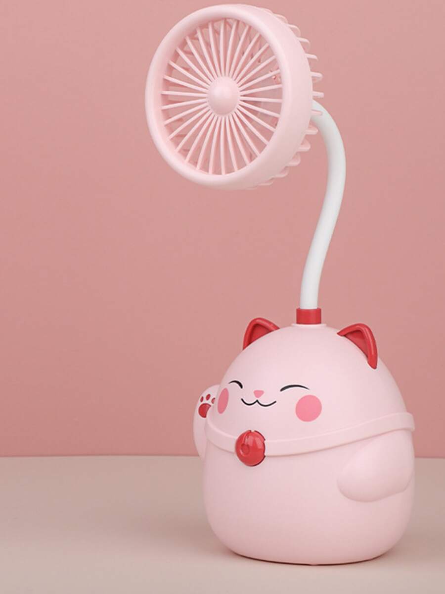 1 pieza Ventilador eléctrico con diseño de dibujos animados - Rosa - Ver 1