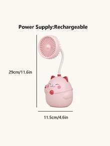 1 pieza Ventilador eléctrico con diseño de dibujos animados - Rosa - Ver 3