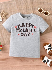 小男童標語圖案T恤