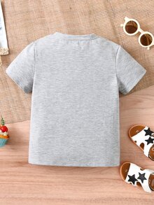 小男童標語圖案T恤