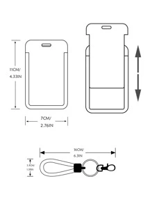 1 Họa Tiết Hoa Bao Thẻ Có Dây Buộc Đơn Giản Di Động Đựng Thẻ Cho Văn Phòng, Trường Học, Sinh Viên - Nhiều màu - Xem 3