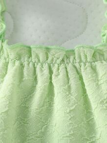 嬰兒褶邊吊帶連體短褲 - 薄荷綠 - 查看 3