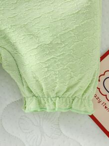 嬰兒褶邊吊帶連體短褲 - 薄荷綠 - 查看 6