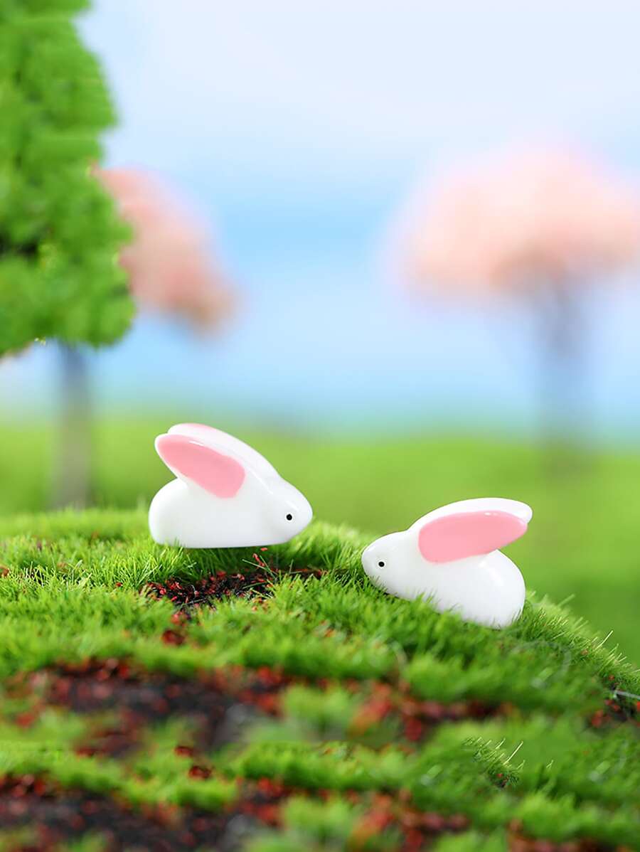 10pcs Rabbit Shaped Garden Ornament - Multicolor - View 1