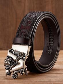 Thắt lưng trang trí ngựa in hoa cho nam - Cà phê nâu - Xem 2