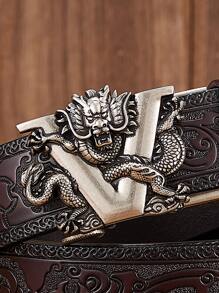 Thắt lưng trang trí ngựa in hoa cho nam - Cà phê nâu - Xem 4