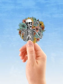 Butterfly Barn Co Flower & Skeleton Print Assorted Sticker