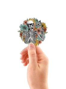 Butterfly Barn Co Flower & Skeleton Print Assorted Sticker