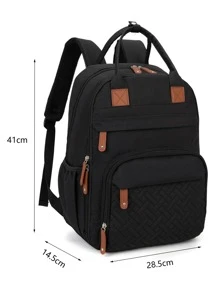 Diaper Bag Backpack Baby Bag, Baby Girl Boy Diaper Bag For Dad Mom With Pad, 16 Pockets, Pacifier Case, Large Diaper Bag Unisex For Travel - Black - View 7