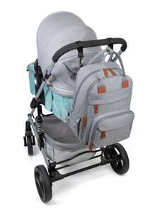 Diaper Bag Backpack Baby Bag, Baby Girl Boy Diaper Bag For Dad Mom With Pad, 16 Pockets, Pacifier Case, Large Diaper Bag Unisex For Travel - Grey - View 6