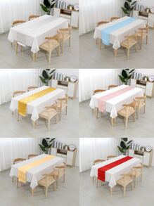 1入組素色長方桌布 - 紅色 - 查看 2