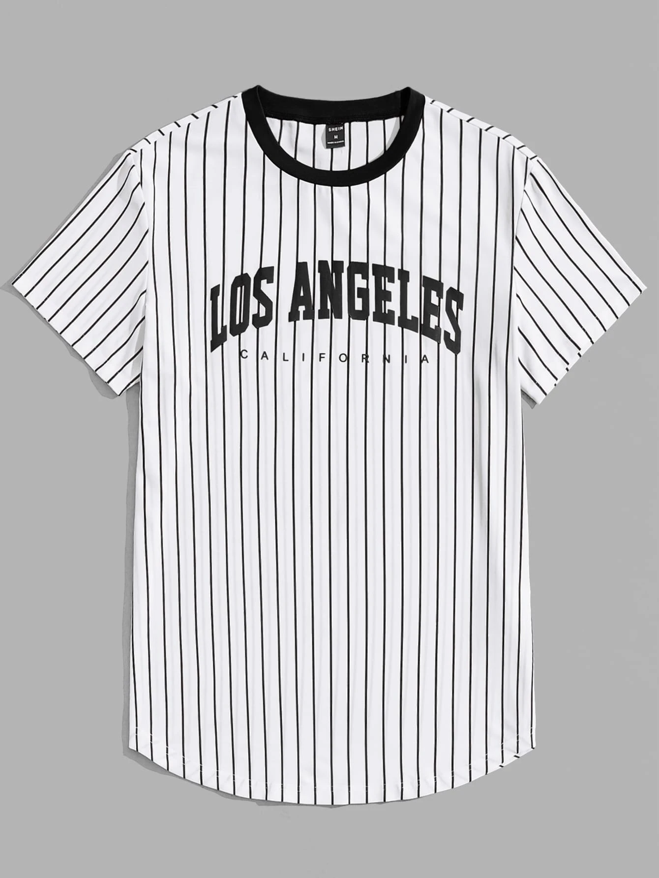 Manfinity VCAY Men Striped & Letter Graphic Tee - White - View 1