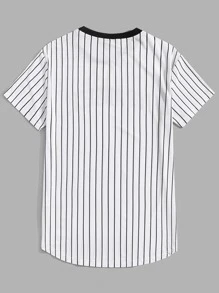 Manfinity VCAY Men Striped & Letter Graphic Tee - White - View 2