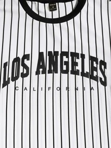 Manfinity VCAY Men Striped & Letter Graphic Tee - White - View 4