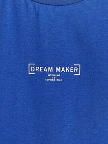 Manfinity RebelGame Hombres Top tank con estampado de letra - Azul - Ver 4