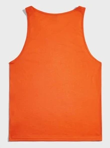 GENTILAND 男士椰子樹圖案背心上衣 - 橘色 - 查看 2